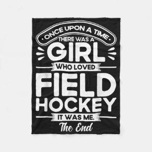 Hockey Een meisje dat van hockey hield _1 Fleece Deken