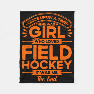 Hockey Een meisje dat van hockey hield Fleece Deken