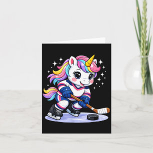 Hockey Eenhoorn IJshockey Schattig Grappig Meisjes Kaart