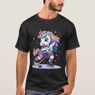 Hockey Eenhoorn IJshockey Schattig Grappig Meisjes T-shirt