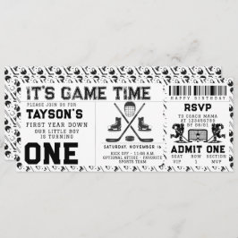 Hockey eerste jaar down 1e verjaardag ticket kaart