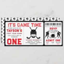 Hockey eerste jaar down 1e verjaardag ticket kaart