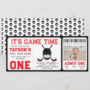 Hockey eerste jaar down 1e verjaardag ticket kaart