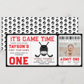 Hockey eerste jaar down 1e verjaardag ticket kaart