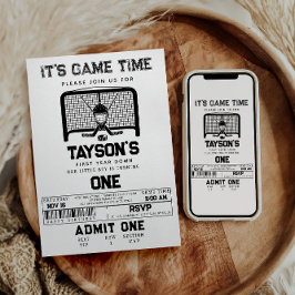 Hockey eerste jaar Down 1st Birthday Kaart