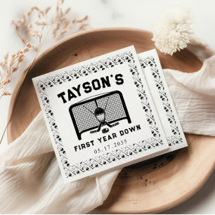 Hockey eerste jaar Down 1st Verjaardag Papier Servet