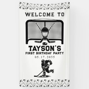 Hockey eerste jaar naar beneden 1e verjaardag spandoek