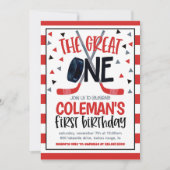 Hockey Eerste Verjaardag Uitnodigen Kaart (Voorkant)