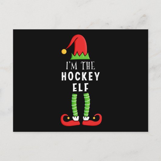 Hockey Elf kerstcadeau Briefkaart (Voorkant)