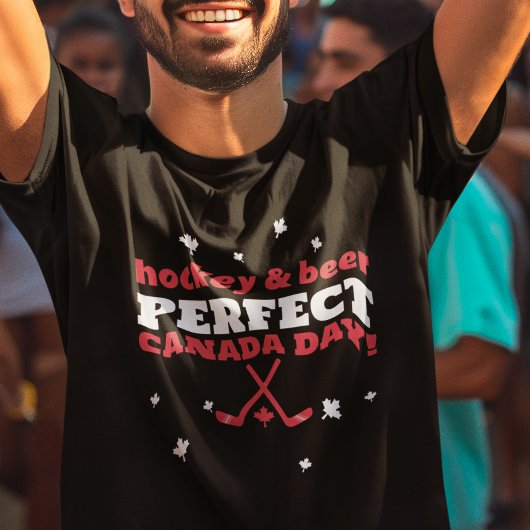 Hockey en bier perfect Canada Day T-shirt