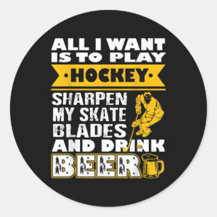 Hockey En Field Hockey – Hockey En Bier Design F Ronde Sticker