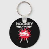 Hockey en taco's - Leuke ijshockeyspeler Gift Hock Sleutelhanger (Voorkant)