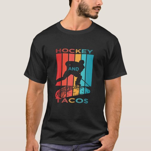 Hockey en Tacos  Retro Novelty T-shirt (Voorkant)