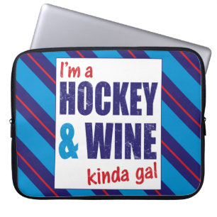 Hockey en Wine Kinda Gal-laptophoes Laptop Sleeve