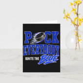 Hockey Enforcer Blauw Vintage Kaart (Gele Bloem)