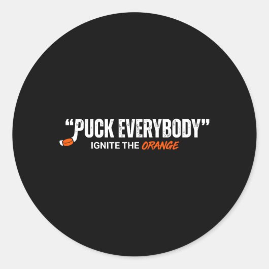 Hockey Enforcer Orange 2 Ronde Sticker (Voorkant)