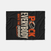 Hockey Enforcer Oranje 1 Fleece Deken (Voorkant (Horizontaal))