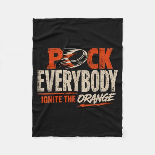 Hockey Enforcer Oranje 1 Fleece Deken (Voorkant)