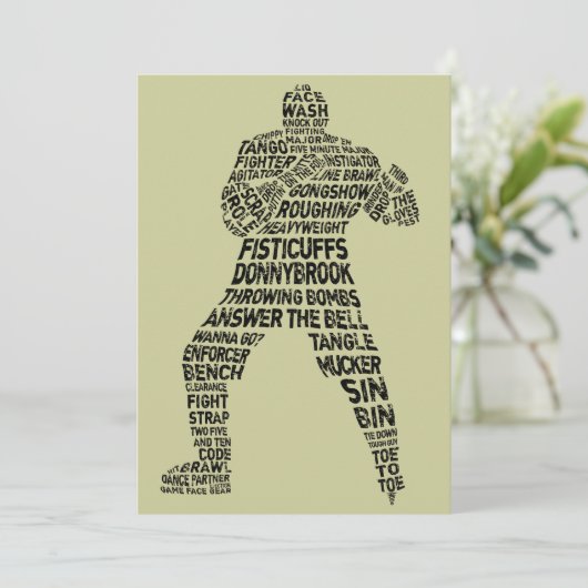 Hockey Enforcer Uitnodiging (Staand voorkant)