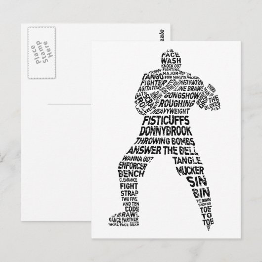 Hockey Enforcer Word Art Briefkaart (Voorkant / Achterkant)