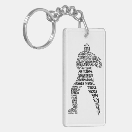 Hockey Enforcer Word Art Sleutelhanger (Voorkant Links)