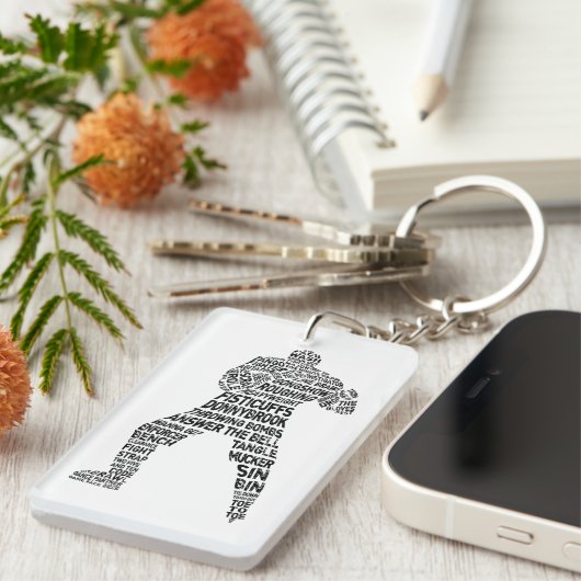 Hockey Enforcer Word Art Sleutelhanger (Voorkant Rechts)