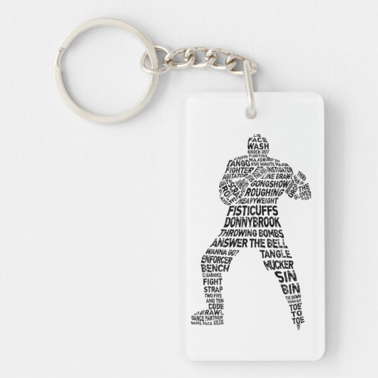 Hockey Enforcer Word Art Sleutelhanger (Voorkant)