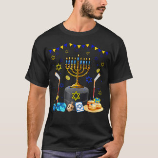 Hockey Equipment Player Loverhanukkah Jewish Menor T-shirt
