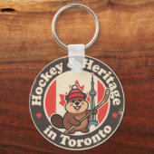 Hockey & Erfgoed_ Retro Toronto Canadees Sleutelhanger (Achterkant)
