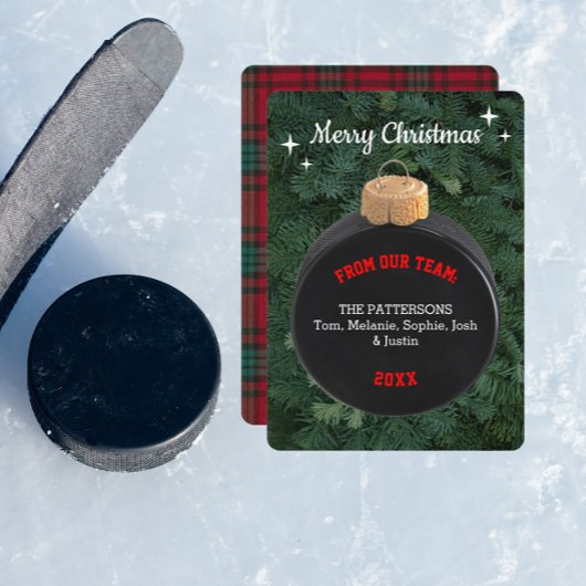 Hockey Fan gepersonaliseerd Ornament Kerst Kaart
