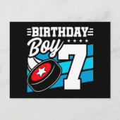 Hockey Feest Thema 7 Jaar Oude Jongen Verjaardag Briefkaart (Voorkant)