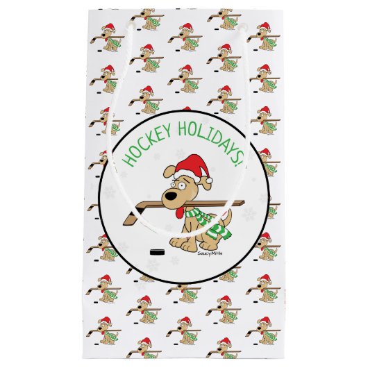 Hockey Feestdagen Hockey Dog Small Gift Bag Klein Cadeauzakje (Voorkant)