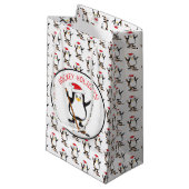 Hockey Feestdagen Hockey Penguin Small Gift Bag Klein Cadeauzakje (Voorkant Gekanteld)