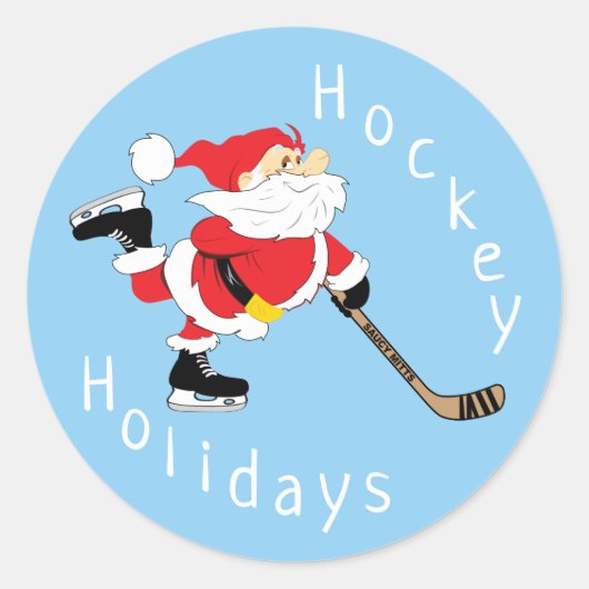 Hockey Feestdagen Kerstmis Ronde Sticker (Voorkant)