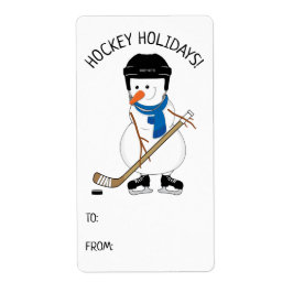 Hockey Feestdagen Snowman Gift Label Labels sticke