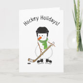 Hockey Feestdagen Snowman-kerstfeestkaart (Voorkant)