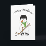 Hockey Feestdagen Snowman-kerstfeestkaart<br><div class="desc">Hockey sneeuwman Hockey Feestdagen card.</div>