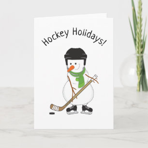 Hockey Feestdagen Snowman-kerstfeestkaart Kaart