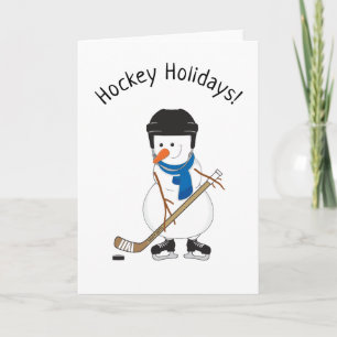 Hockey Feestdagen Snowman Kerstmis Kaart
