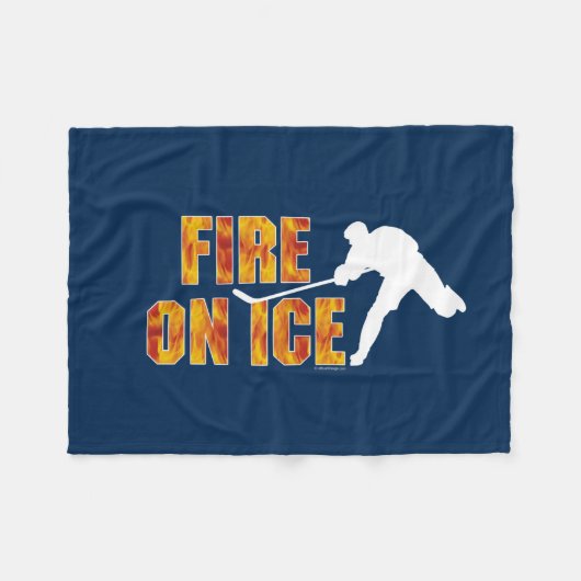 Hockey Fire on Ice Fleece Blanket (Voorkant (Horizontaal))