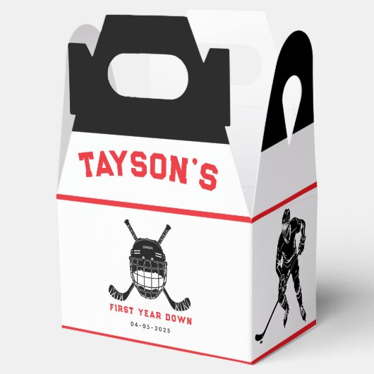 Hockey First Year Down 1st birthday Bedankdoosjes (Geopend)