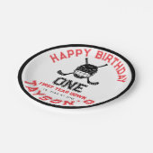 Hockey First Year Down 1st birthday  Papieren Bordje (Gekanteld)