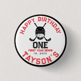 Hockey First Year Down 1st birthday  Ronde Button 3,2 Cm