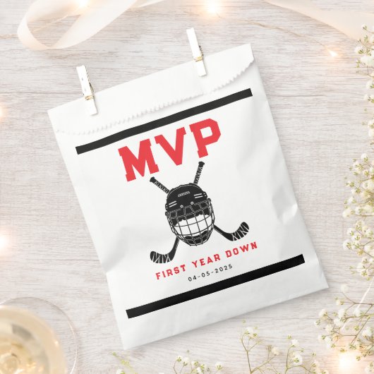 Hockey First Year Down Favor Bag – 1st Birthday Bedankzakje (Geknipt)