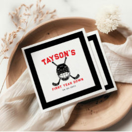Hockey First Year Down Napkins – Sports-Themed 1st Servet