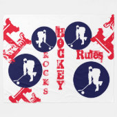 Hockey Fleece Deken (Voorkant (Horizontaal))