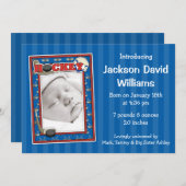 Hockey Foto geboorteaankondiging Aankondiging (Voorkant / Achterkant)