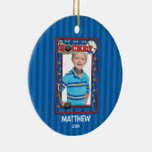 Hockey Foto Lijst Kinder op maat kerstmis Keramisch Ornament (Rechts)