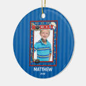 Hockey Foto Lijst Kinder op maat kerstmis Keramisch Ornament (Links)