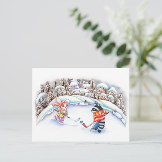 Hockey Fun Briefkaart (Staand voorkant)